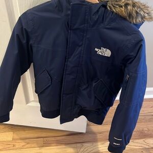 Gently used north face winter coat with fur hood